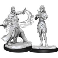 Umano Mago Maschio (Killian) e Driade Mago Femmina (Dina) - 2 Miniature Magic the Gathering W15