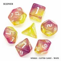 Set di 7 Dadi - Sulphur - Glitter Candy - White