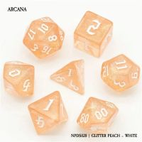 Set di 7 Dadi - Arcana - Glitter Peach - White