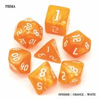 Set di 7 Dadi - Prima - Orange - White