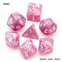 Set di 7 Dadi - Prima - Rose - White