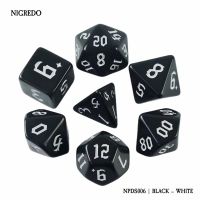 Set di 7 Dadi - Nigredo - Black - White