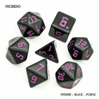 Set di 7 Dadi - Nigredo - Black - Purple
