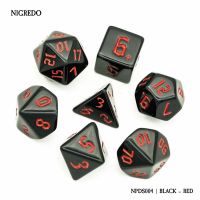 Set di 7 Dadi - Nigredo - Black - Red
