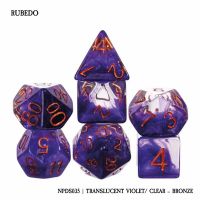 Set di 7 Dadi - Rubedo - Translucent Violet / Clear-Bronze