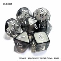 Set di 7 Dadi - Rubedo - Translucent Smoke / Clear-Silver