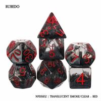 Set di 7 Dadi - Rubedo - Translucent Smoke / Clear-Red