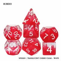 Set di 7 Dadi - Rubedo - Translucent Cherry / Clear-White