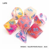 Set di 7 Dadi - Lapis - Yellow / White / Peach - Blue