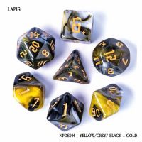 Set di 7 Dadi - Lapis - Yellow / Gray / Black - Gold