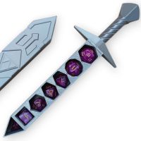 Spada + Set di 7 Dadi Fuchsia - Oro