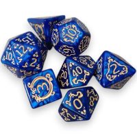 Set di 7 Dadi Dragon - Blu - Oro