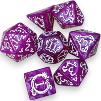 Set di 7 Dadi Dragon - Viola - Bianco