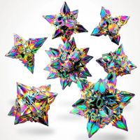 Set di 7 Dadi Deluxe - Chaotic Bane Metal RPG Dice Set