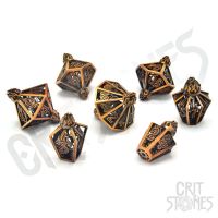 Set di 7 Dadi Deluxe - Elixerium Brass Hollow Metal RPG Dice Set