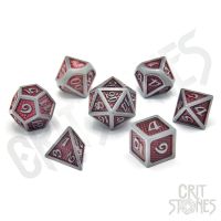 Set di 7 Dadi Deluxe - Fiery Fate Metal RPG Dice Set
