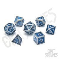 Set di 7 Dadi Deluxe - Blue Dragonhide Metal RPG Dice Set