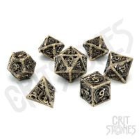 Set di 7 Dadi Deluxe - Dragon's Legacy Hollow Metal RPG Dice Set