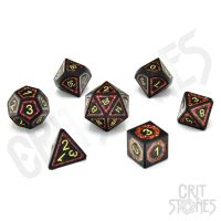 Set di 7 Dadi Deluxe - Volcanic Valor Metal RPG Dice Set