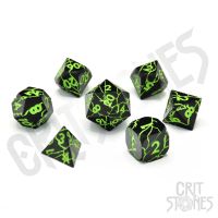 Set di 7 Dadi Deluxe - Raving Poison Metal RPG Dice Set