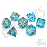 Set di 7 Dadi Deluxe - Aqua Astra Liquid Core RPG Dice Set