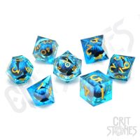 Set di 7 Dadi Deluxe - Ice Dragon's Gaze Floating Eye RPG Dice Set