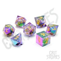 Set di 7 Dadi Deluxe - Eldritch Iris Electroplated Floating Eye RPG Dice Set