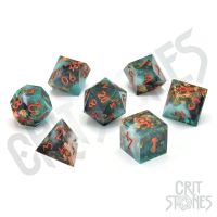 Set di 7 Dadi Deluxe - Oceanic Oracle Sharp Edge Resin RPG Dice Set