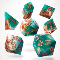 Set di 7 Dadi Deluxe - Mystic Marine Sharp Edge Resin RPG Dice Set