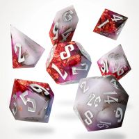 Set di 7 Dadi Deluxe - Ruby Rift Sharp Edge Resin RPG Dice Set