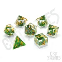 Set di 7 Dadi Deluxe - Verdant Valley Sharp Edge Resin RPG Dice Set