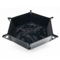 CritStones Foldable Dice Tray - Dragon Skin Edition - Black