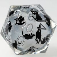 Dado D20 Deluxe 33mm - Meowgic Stone Liquid Core D20