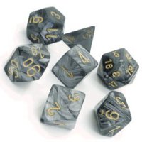 Set di Dadi Lustrous (Nero, Oro)