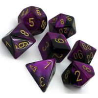 Set di Dadi Gemini (Nero, Viola, Oro)