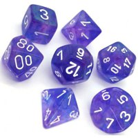 Set di Dadi Borealis (Viola, Bianco)