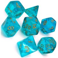 Set di Dadi Borealis (Ciano, Oro)