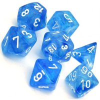 Set di Dadi Borealis (Blu Cielo, Bianco)