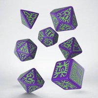 Set di Dadi Pathfinder (Goblin - Viola, Verde)