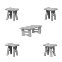 Pathfinder - Deep Cuts Miniatures - Wooden Table & Stools