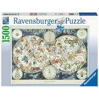 Puzzle 1500 pz - Mappa del Mondo di Animali Fantastici