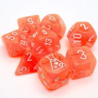 Set di 7 Dadi Lab Dice (Nenon Arancione Trasparente, Bianco) + Dado Bonus