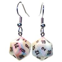 Orecchini a Gancio - Dado Festive Mini-Poly d20 (Circus)