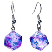 Orecchini a Gancio - Dado Nebula Mini-Poly d20 (Nocturnal)