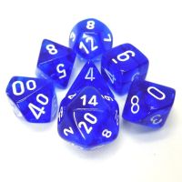 Set di Dadi Trasparente (Blu, Bianco)