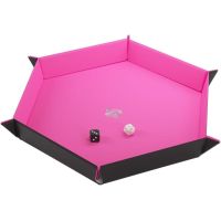 Vassoio Lanciadadi Gamegenic Magnetic Dice Tray Hexagonal (Nero-Rosa)