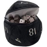 Jumbo d20 Plush - Portadadi Nero/Bianco