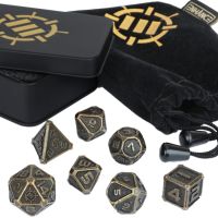 Set di 7 Dadi Metallici RPG Enhance - Bronzo Antico