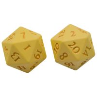 Vivid Heavy Metal Dice - Set di 2 Dadi Metallici D20 - Giallo
