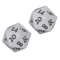 Vivid Heavy Metal Dice - Set di 2 Dadi Metallici D20 - Bianco